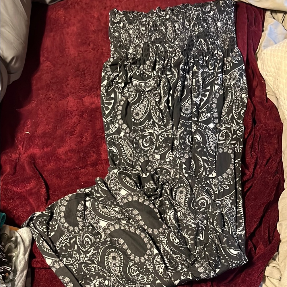 Paisley Print Black and White dress